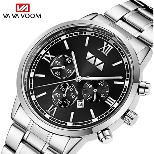 Business Calendar Wristwatch for Man Clock Mens Watches Stainless Steel Quartz Watches Waterproof Male Clock Relogio Masculino
