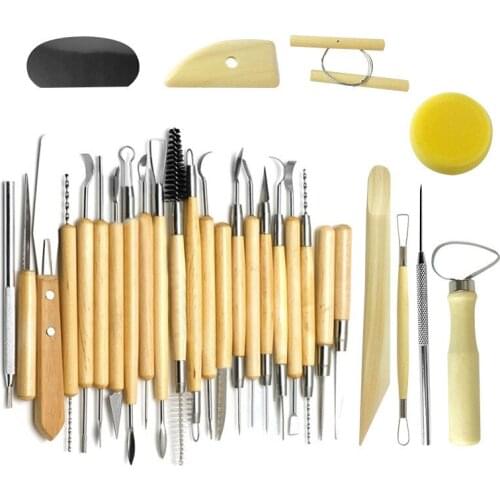 30 Pcs Set Pottery Clay Tools Carving Knives Modeling Blanking Knives Sets Multi-function Combination Pottery & Ceramics Tools