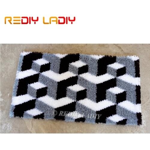 Latch Hook Kits Make Your Own Rug 3D Steps Tapestry Crochet Cushion Mat DIY Carpet Rug Printed Canvas Hobby & Crafts Home Decor