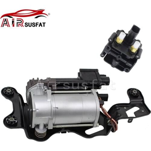 New Air Suspension Compressor Pump with Bracket + Solenoid Valve Block For BMW X5 F15 F85 X6 F16 F86 37206875177 37206850555