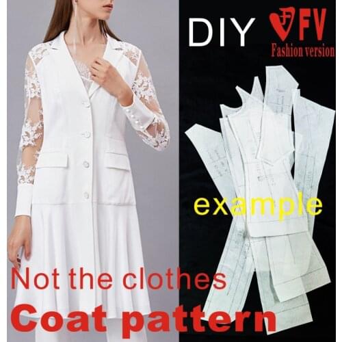 Clothing DIY pattern womens mid-length coat coat pattern sewing drawings BFY-318