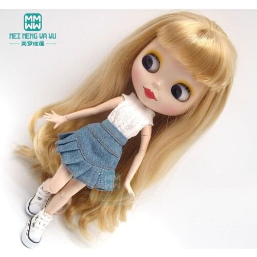 Blyth Doll Clothes Sweater + denim skirt + sneakers for Blyth Azone1/6 doll accessories