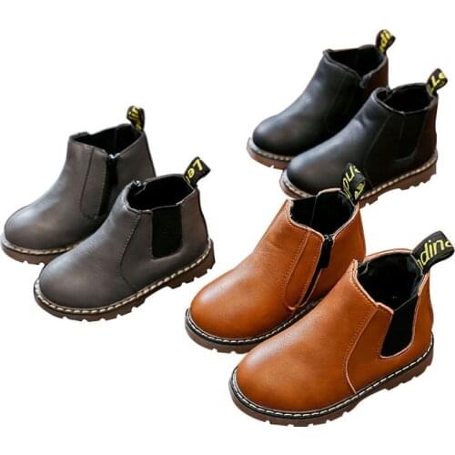 Limited Winter Rain Boots Short Boots Big Boy Childrens Shoes Boys Short Boots England Leather Shoes Girls Boot New Botas