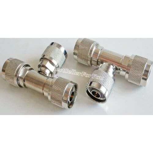 1Pcs N-Type Plug Male To 2 N Plug Male 3 Way T Type RF Coax Adapter Long Version