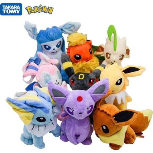 22cm POKEMON Plush Toy Glaceon Leafeon Umbreon Espeon Jolteon Vaporeon Flareon Eevee Cartoon Anime Figures Plush Dolls Kids Gift