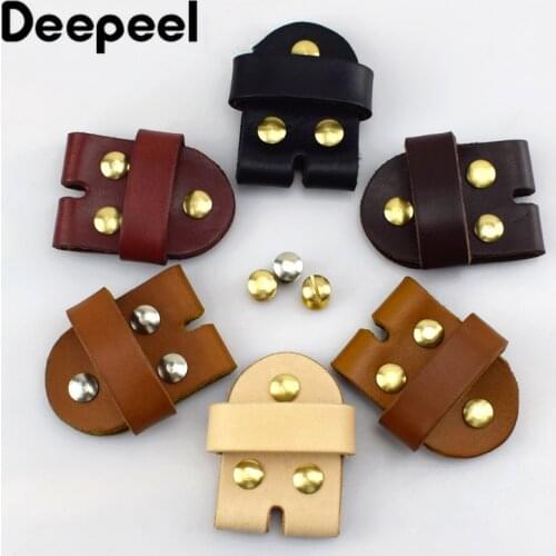 1pc 3.8cm Deepeel High quality Mens Belt Pin Buckles Connection Leather Solid Brass Belts Buckle With Rivet DIY Craft Decor
