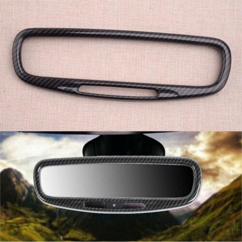 CITALL Rearview Mirror Frame Cover Trim ABS Plastic fit for Jeep Grand Cherokee 2017 2018 2019 2020 Carbon Fiber Texture ABS