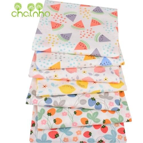 Chainho,Fruit Printed Twill Cotton Fabric,DIY Sewing Quilting Material For Baby & Childrens Bed Clothes,Shirts,Skirts,40x50cm
