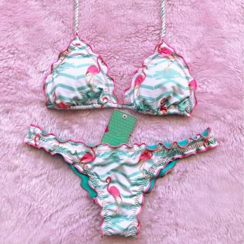 Sexy Printed Bikini 2019 Summer Swimsuit Women Bandage Bikini Set Push Up Bikinis Female Swimwear Brazilian biquinis B08