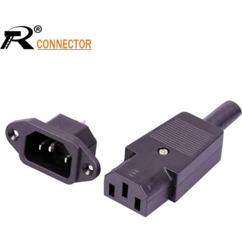 10 sets DC Plug&Jack 220V DC/AC power jack terminal 3pin AC/DC plug power connector wire connector male to female
