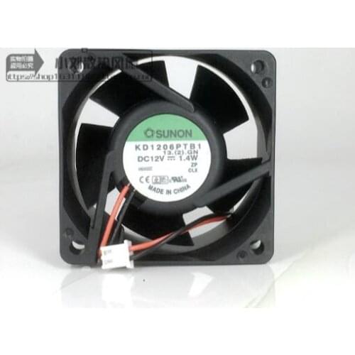SUNON KD1206PTB1 12V 1.4W 6025 2 wire double ball line cooling fan