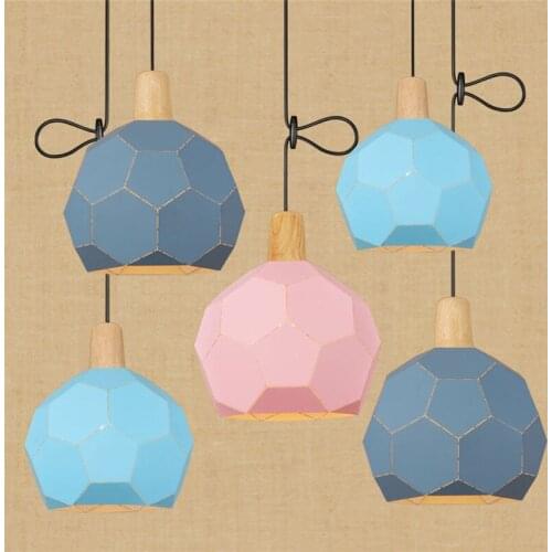 Edison Loft Style Color Iron Wood Droplight Modern LED Pendant Light Fixtures Single Head Hanging Lamp Home Lighting Decoration