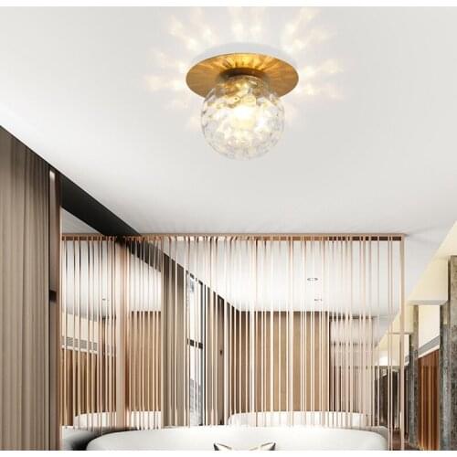 Led Ceiling Lights Glass Lampshade Balck Gold Plafonnier Living Room Bedroom Modern Round Ball Decorative Ceiling Lamp E27