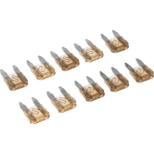 Univerial 10Pcs Mini 7.5A Blade Fuses Brown 17x11mm for Car Truck Replacement
