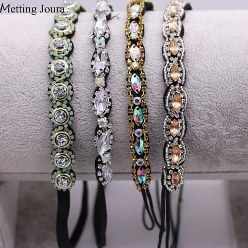 Metting Joura Vintage Beads Braided Headband Party Rhinestone Hair Band For Women & Girls Hair Accessories Hairband Jewelry
