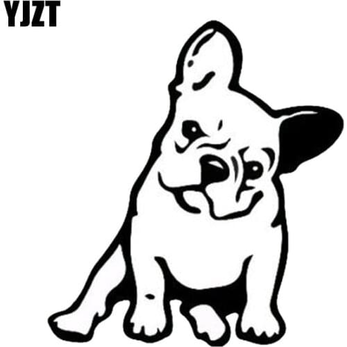 YJZT 11.5*12.7CM FRENCH BULLDOG Dog Vinyl Decal Window Decoration Lovely Animal Car Sticker Black/Silver C6-1349