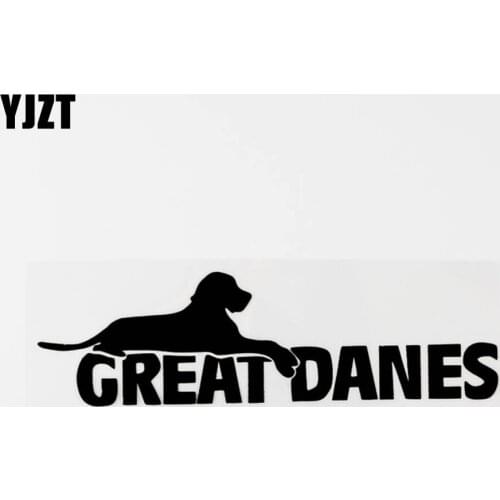 YJZT 17.5CM×4.9CM Funny Great Danes Animal Dog Vinyl Car Sticker Bumper Decal Black/Silver 8C-0521
