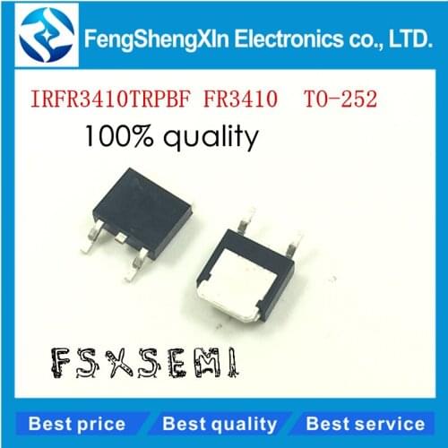 10pcs/lot IRFR3410TRPBF FR3410 TO-252 - N-channel 31A/100V IRFR3410 High frequency DC-DC converters