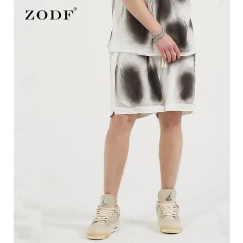 ZODF 2021 New Men 100% Cotton Shorts Letters Imprint Loose Drawstring Chic Shorts High Street Brand HY0015