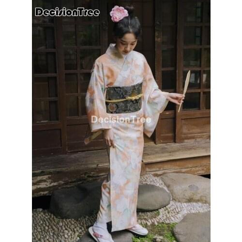 2021 traditional japanese floral kimono womens cotton yukata dress japan sexy dancing performances cosplay costume