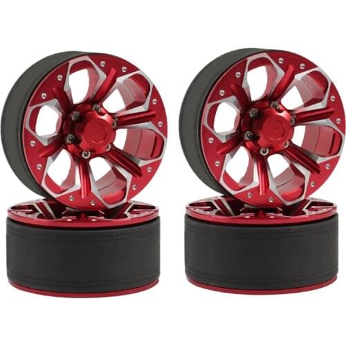 4Pcs Metal 1.9 Beadlock Wheel Rims Hub for 1/10 RC Crawler Car Axial SCX10 90046 AXI03007 Traxxas TRX4 D90