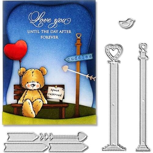 Julyarts 4Pcs Heart Stand Arrow Metal Cutting Die Scrapbooking Cutting Metal Die Paper Craft Dies Stencils For Painting Decor