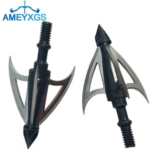6/12Pcs 100 Grain Archery 3 Fix Blade Broadhead Arrowhead Steel Arrow Tips Screw-In Arrow Head For Shooting Archery Accessories