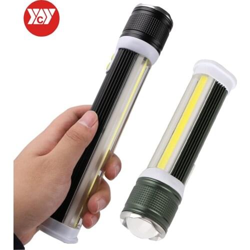 7Modes USB Rechargeable Flashlight Power Bank T6 COB USB charging and discharging Light Tactical Flashlight