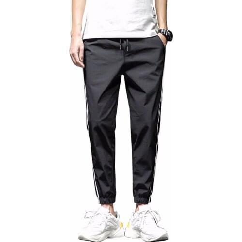 Men Streetwear Punk Cargo Pant Hip Hop Casual Trousers Men pocket two bars stripe Harem Pants Gym Joggers Hombre sweatpants