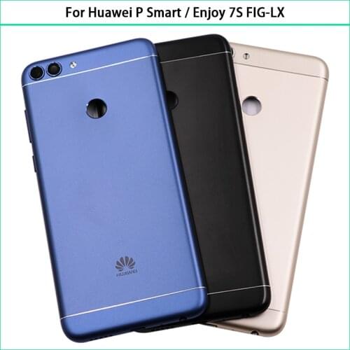 New P Smart Rear Housing Case For Huawei P Smart / Enjoy 7S FIG-LX Battery Back Cover Door Panel With Camera Lens Replacement