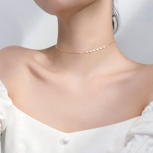 Colusiwei Real 925 Sterling Silver Irregular heart shape Chain Short Choker Necklaces for Women Fashion Female Jewelry Bijoux