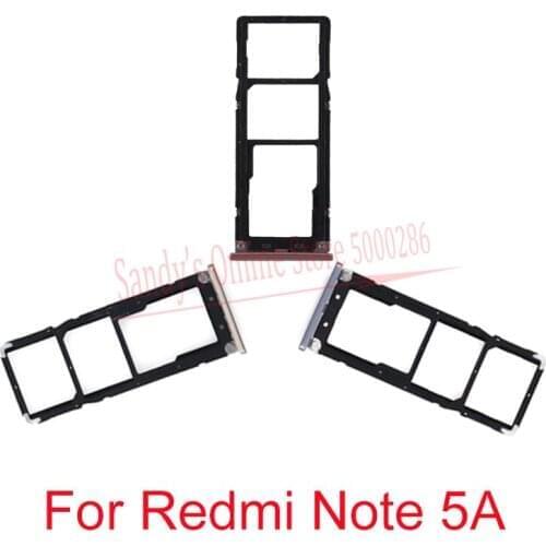 New Sim Card Tray Reader Holder For Xiaomi Redmi Note 5A Note5a Sim Tray Card Holder Slot Adapters Repair Spare Parts