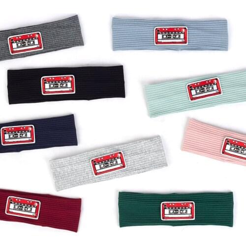 Children Ribbed Cotton Headband Turban Tape Pattern Accessory Solid Color Soft Headwear Stretchy Toddler Infant Hair Accessories