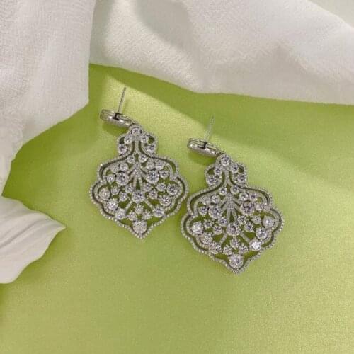Designer Fashion 925 Sterling Silver Jewelry 5A Cubic Zirconia Party Earring