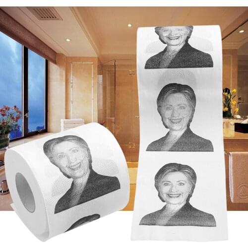 Hillary Clinton Donald Trump Dollar Humour Toilet Paper Gift Dump Funny Gag Roll