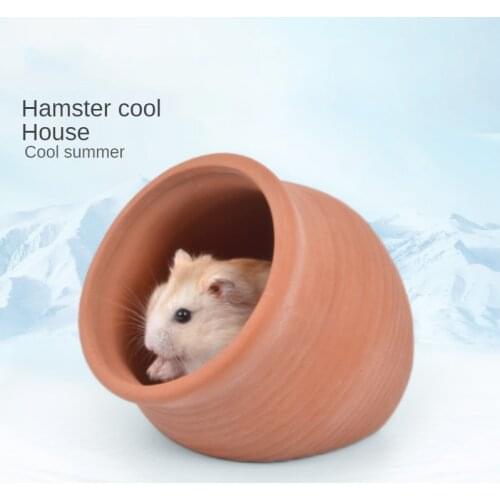 Handmade Hamster Pottery Nest Hamster Summer Cooling House Guinea Pig Golden Bear Small Animal House Hamster Cage Landscaping