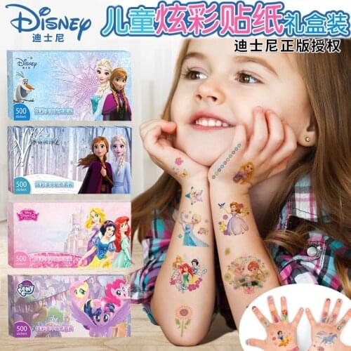 Frozen 2 Elsa Anna Girls Makeup Toys Nail Art Stickers Disney Snow White Princess Pony Kids Waterproof Tattoo Sticker Decor Toy