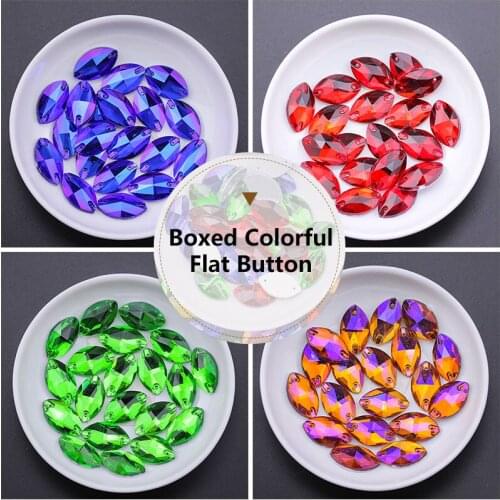 Quality Rivoli Stitched Navette Rhinestone Crystal AB K9 Glass Flat Back Multicolor Sewing Stone for DIY Handmade Garment Bag