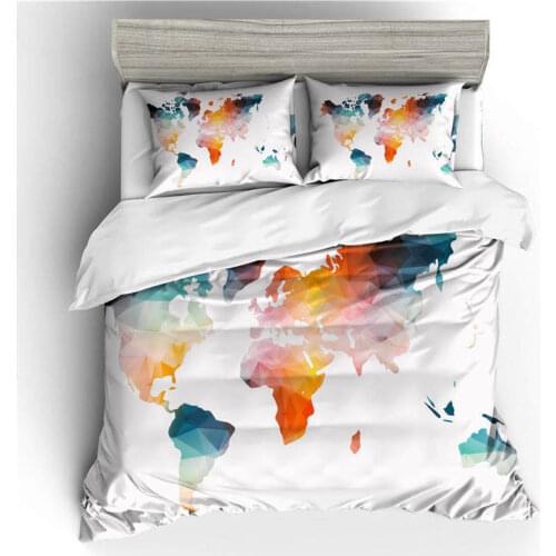 World Map Bedding Set Single Twin Full Queen King Size World Map Bed Set Childrens Kid Bedroom Duvetcover Sets 3D Full Print 04