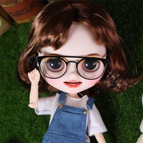 ICY DBS Blyth doll custom doll toy matte face short brown hair joint body bjd white skin 30cm, no free hands AB