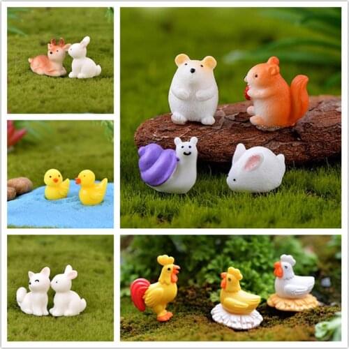 1pc Mini Chick Rabbit Duck Hedgehog Animal Micro Fairy Garden Miniature/Terrarium/Succulent Decoration Ornaments DIY Accessories