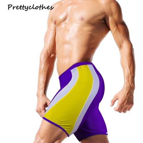 Men Fashion Sexy Casual Boxer Swim Shorts Mens Beach Five-Point Color Matching Hot Spring Short Swimsuit Trunks Wear Quick Dry