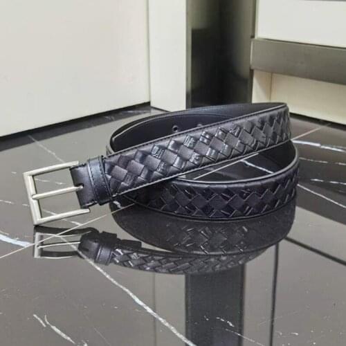 New Retro Leather Braided Belt For Men High Quality Luxury Design Fashion Buckle Girdle Casual All-match Adjustable Waistban