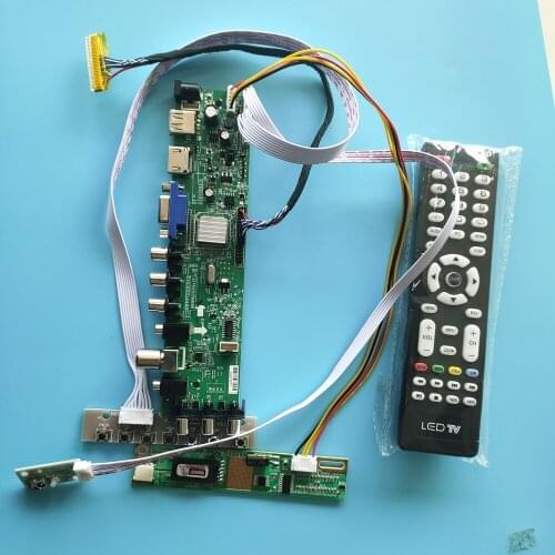 Kit For B154SW01 V9 1680X1050 30pin DVB-C DVB-T TV VGA USB AV remote Digital HDMI Panel Controller board 1 CCFL LCD 15.4"