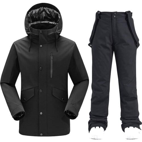 New Thicken Warm Ski Suit Men Winter Windproof Waterproof Skiing Snowboarding Jacket Pants Set Male Snow Costumes Outdoor Wear