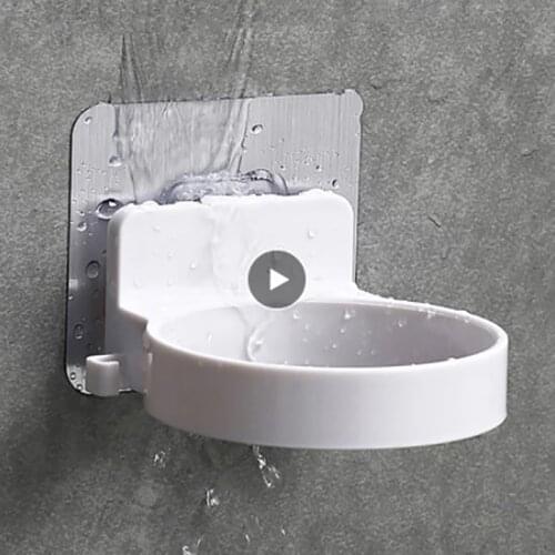 ABS Bathroom Shelf Storage High Quality Wall-mounted Hairdryer Holder Rack Organizer Transparent Hook Bathroom Accessories