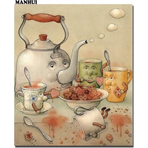 Full Square Diamond DIY Diamond Painting Teapot and cup Embroidery Cross Stitch Rhinestone Mosaic Painting Decor BAC082