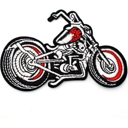 Motorcycle Size:7.0x10.2cm Patch Badge Embroidered Cute Badges Hippie Iron On Kids Cartoon For Clothes Stickers
