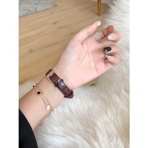 Genuine Cow Leather loop Bracelet Belt Band for Apple Watch 42MM 38MM 44MM 40MM Crocodile Strap for iWatch 6 5 4 3 2 1 Wristband