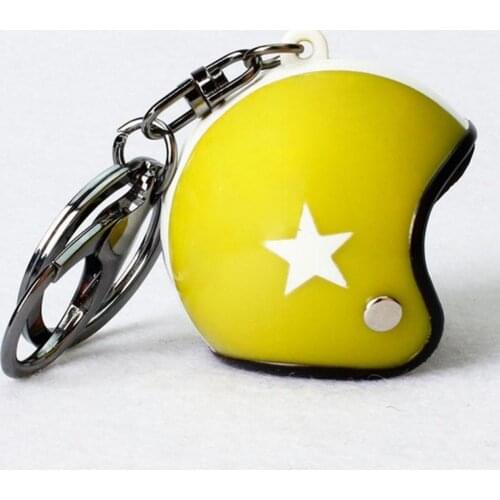 Cute Car Motorcycle Key Ring Safety Helmet Shape Keychain Keyring Hanging Pendant Keychain Car Key Holder